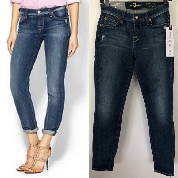 7 For All Mankind Denim - NWT 7 FOR ALL MANKIND Skinny Crop and Roll Jean 23